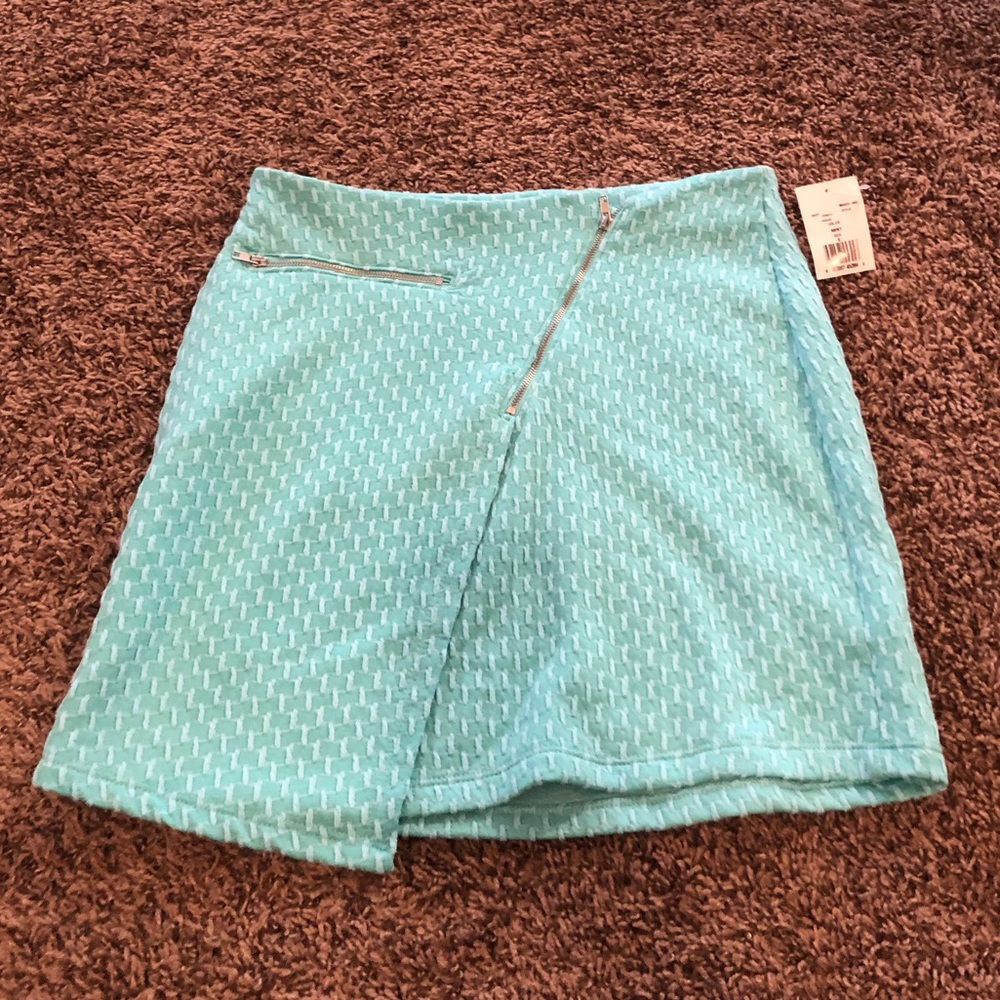 Teal cotton mini skirt 90s vibe